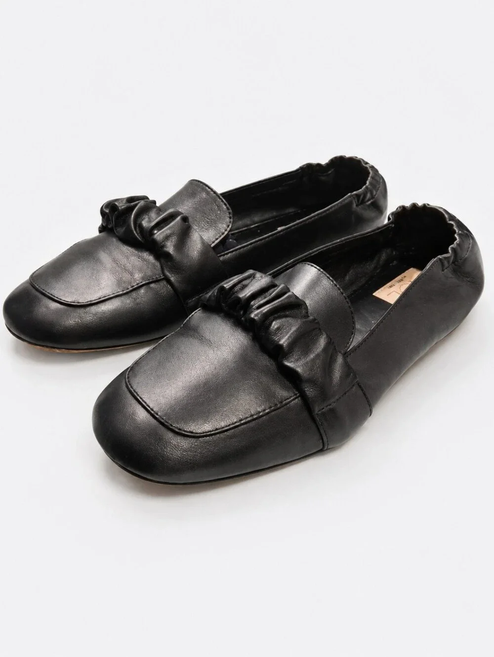 AGL | Marla Black Leather Ruffle Loafers 38.5 US 8.5